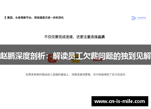 赵鹏深度剖析:解读员工欠薪问题的独到见解 赵鹏深度剖析:解读员工欠薪问题的独到见解